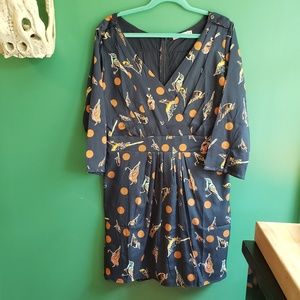 Pura Vida bird pattern polka dot dress